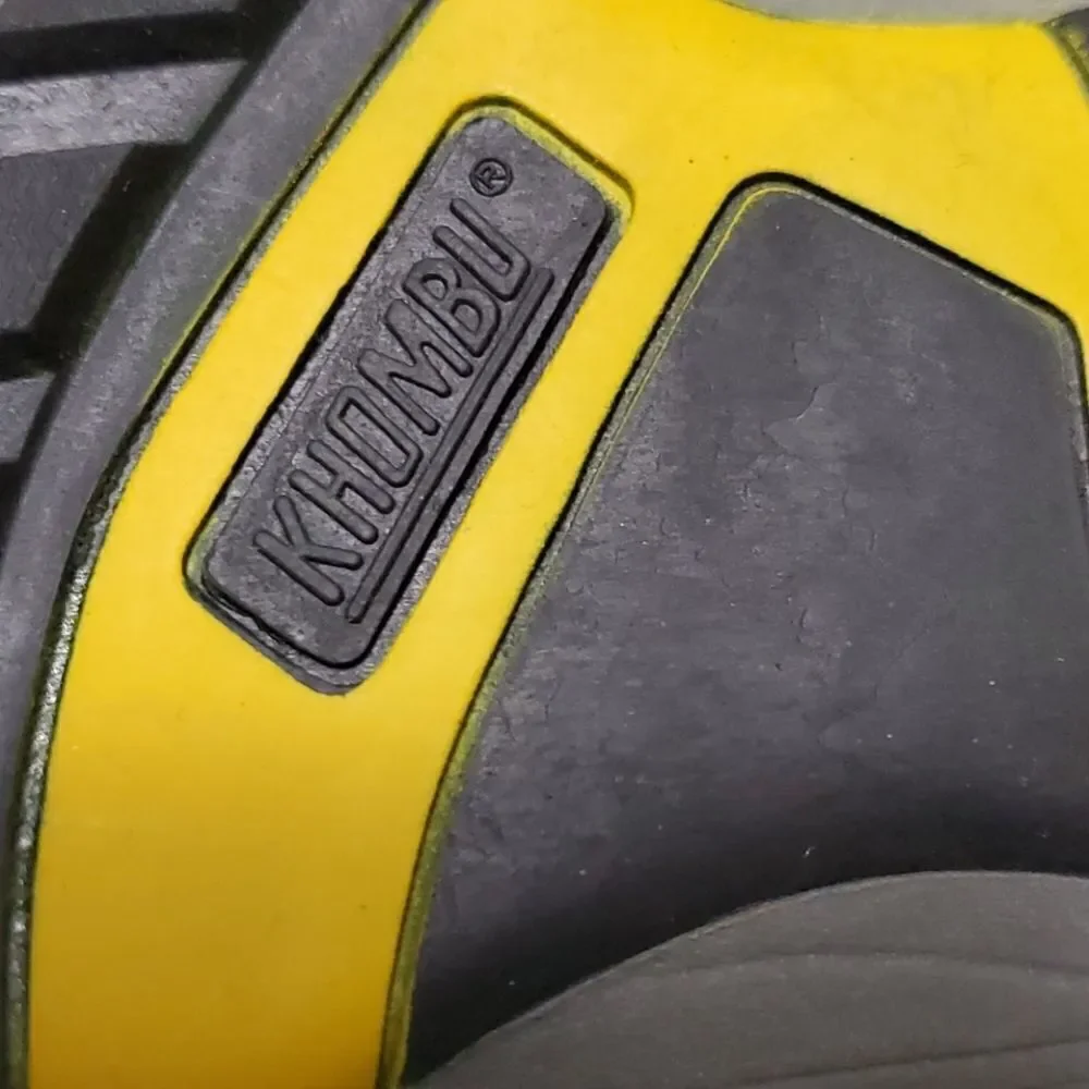 Khombu gray and yellow sandles,‎  size 2..